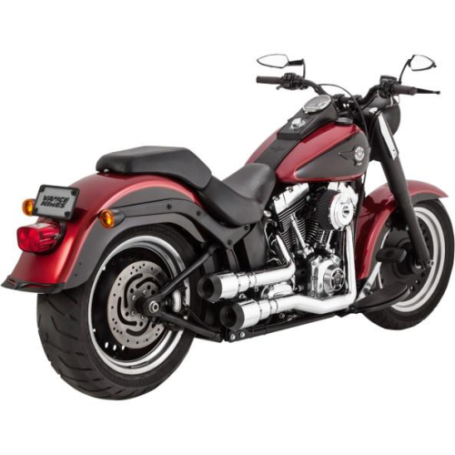 Vance & Hines - Vance & Hines Hi-Output Grenades 2-Into-2 Exhaust - Chrome/Black - 16848