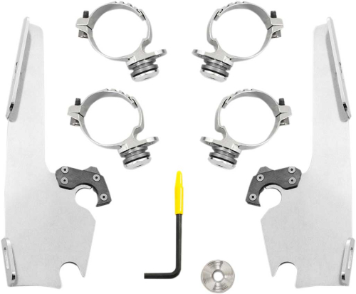 Memphis Shades - Memphis Shades Trigger-Lock Mount Kit for Batwing Fairing - Polished - MEK2016