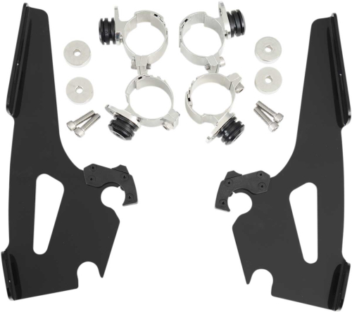 Memphis Shades - Memphis Shades Trigger-Lock Mount Kit for Fats/Slim Windshields - Black - MEB8965