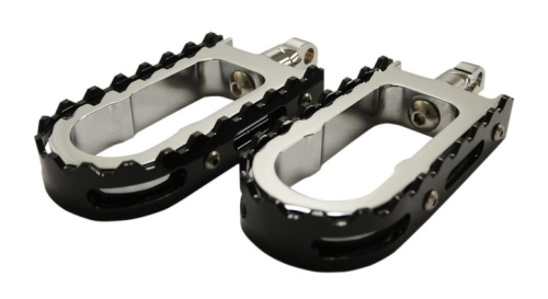 LA Choppers - LA Choppers BMX Footpegs - Chrome Peg with Black Teeth - LA-7205-01