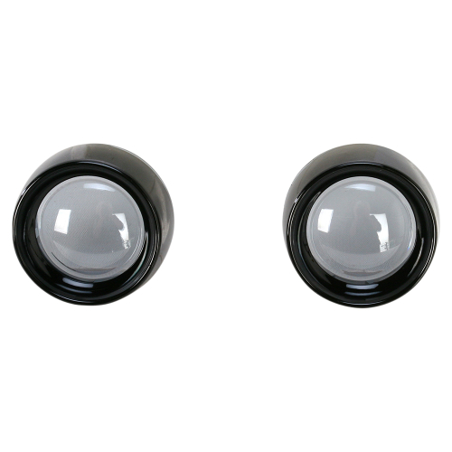 Kuryakyn - Kuryakyn Deep Dish Bezels with Lenses for Bullet Turn Signals - Gloss Black Bezel/Smoke Lens - 5480