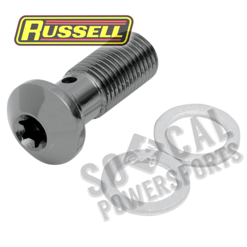 Russell - Russell Renegade Universal Adapter Fitting - 10mm x 1.0in. Banjo Bolt - Black Torx Head - R406023B