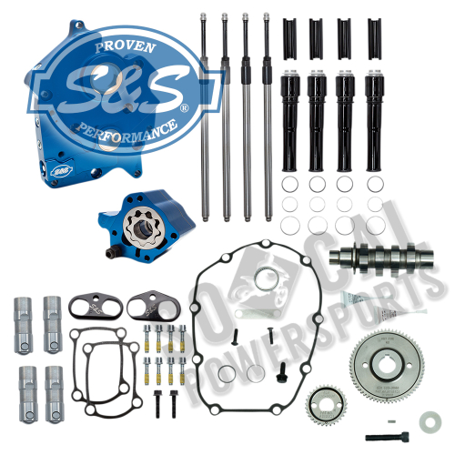 S&S Cycle - S&S Cycle Gear Drive Camchest Kit for M-Eight -  Gloss Black Pushrod Tubes with 465 Cam - 310-1009A