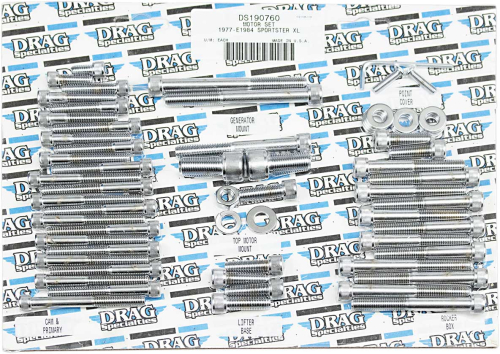 Drag Specialties - Drag Specialties Chrome Motor Bolt Set - Knurled - MK101