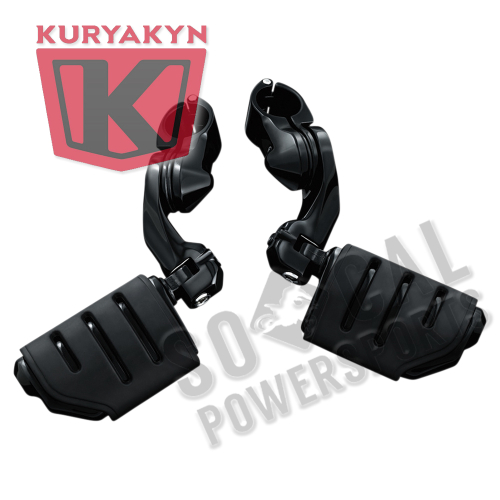Kuryakyn - Kuryakyn Trident Dually Pegs Tour-Tech Adjustable Cruise Mounts - Short Arm - Gloss Black - 7583