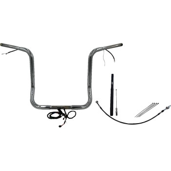 Fat Baggers, Inc. - Fat Baggers, Inc. 1-1/4in. Plug and Play EZ Install Round Top Handlebar Kit - Chrome - 912516