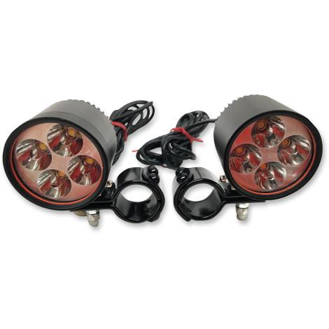 Rivco Products - Rivco Products 2in. LED Driving Light Kit with 1 1/4in. Clamps - Black - DLLED125BK
