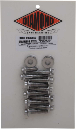 Diamond Engineering - Diamond Engineering Transmission Side Cover 12-Point Polished Stainless Engine Bolt Kit - PB902S