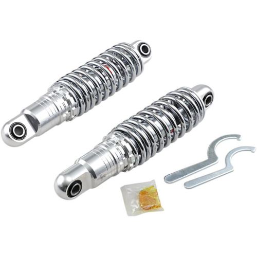 Drag Specialties - Drag Specialties Premium Ride-Height Heavy Duty Adjustable Shocks - 11in. - Chrome - 1310-1669