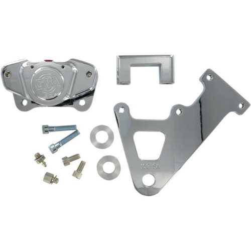 GMA Engineering - GMA Engineering 2-Piston Custom Rear Brake A-Caliper Kit - Smooth Chrome - GMA-103FLTSC
