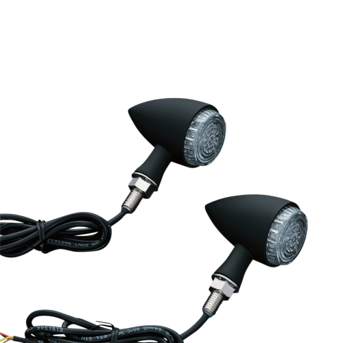 Kuryakyn - Kuryakyn Torpedo Lights - Single Function - Amber with Gloss Black Housing - 2510