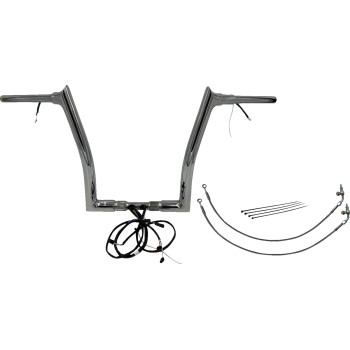 Fat Baggers, Inc. - Fat Baggers, Inc. 1-1/2in. Plug and Play EZ Install Pointed Top Handlebar Kit - Chrome - 801314