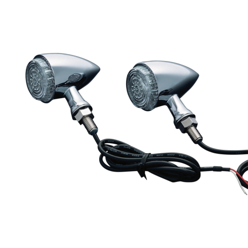 Kuryakyn - Kuryakyn Torpedo Lights - Multi-Function - Red with Chrome Housing - 2507