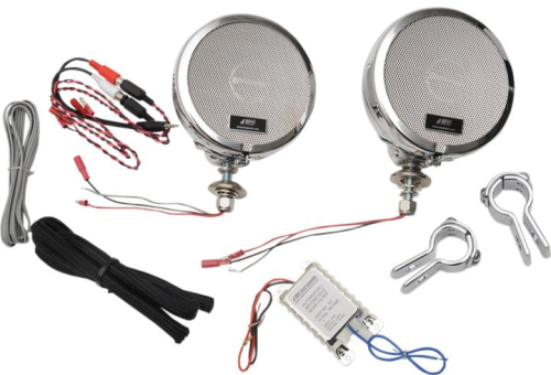 MH Instruments - MH Instruments Rumble Road Ultra Amplified Stereo Speakers - Chrome with 1-1/4in. Hardware - 222