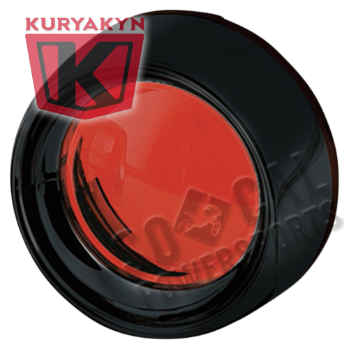 Kuryakyn - Kuryakyn Deep Dish Bezels with Lenses for Bullet Turn Signals - Gloss Black Bezel/Red Lens - 5482