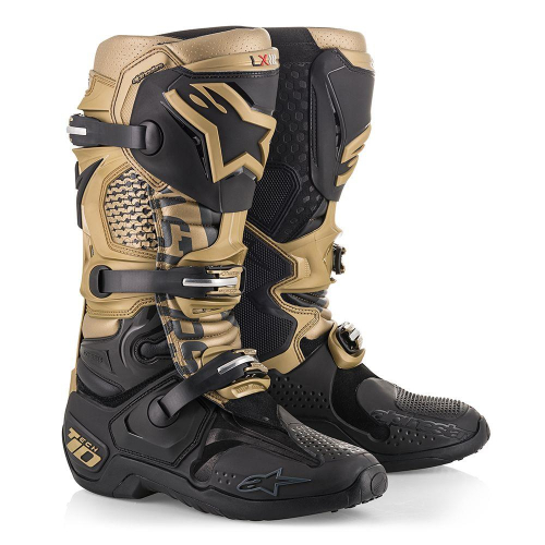 Alpinestars - Alpinestars Tech 10 Aviator Limited Edition Boots - 2010014185110 - Black/Gold/Cool Gray - 10