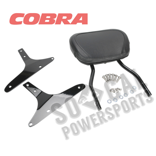 Cobra - Cobra Short Round Sissy Bar - Black Powder-Coated - 602-1254B