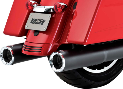 Vance & Hines - Vance & Hines 4-1/2in. Hi-Output Slip-Ons - Black - 46463