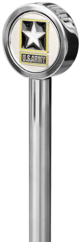 Pro Pad - Pro Pad 9in. Stainless Steel Flag Pole with Topper - Army Star - POLE9-ARM-S