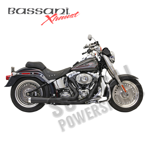 Bassani Manufacturing - Bassani Manufacturing Road Rage 2-Into-1 Short Megaphone Exhaust System - Black - 12122J