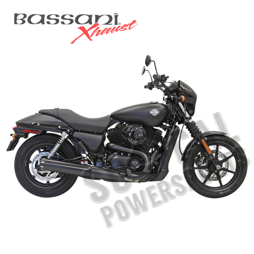 Bassani Manufacturing - Bassani Manufacturing 4in. Slip-On Muffler - Straight Edge - Black with Black Billet End Caps and Contrasting Flutes - 1587RB