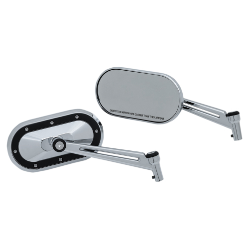 Kuryakyn - Kuryakyn Heavy Industry Mirrors - Chrome with Black Accents - 1765
