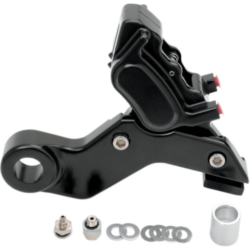 GMA Engineering - GMA Engineering Millenium Series 4-Piston Rear Brake M-Caliper - Smooth Black - GMA-402STMSB