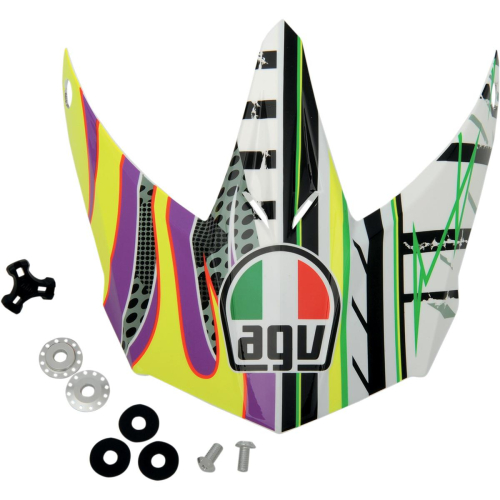AGV - AGV Visor with Screws for AX-8 EVO Helmets  - Yellow/Purple - KIT75002024