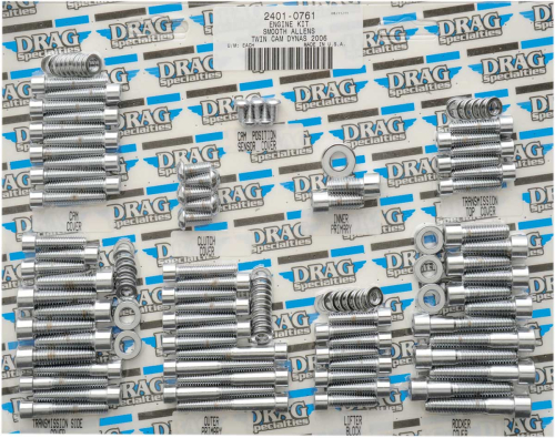 Drag Specialties - Drag Specialties Complete Motor Chrome Socket-Head Bolt Set - Smooth - MK658S