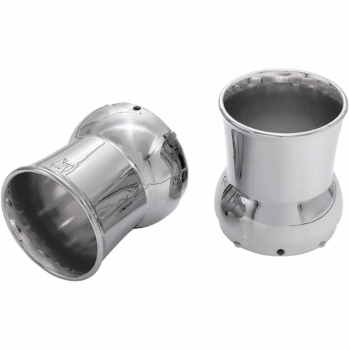 Ciro - Ciro 4in. Slip-On Muffler End Caps - Cocktail Shaker - Chrome - 31500