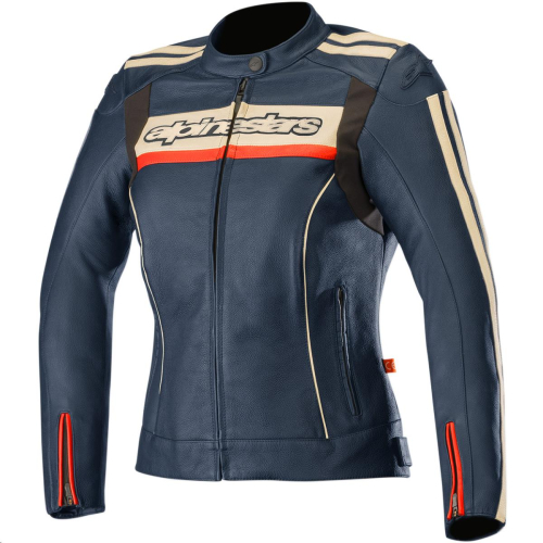 Alpinestars - Alpinestars Stella Dyno V2 Womens Leather Jacket - 3112518-7830-44 - Navy/Stone/Red - 8