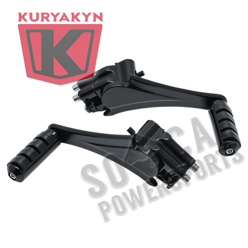 Kuryakyn - Kuryakyn Adjustable Passenger Pegs - Gloss Black - 7059