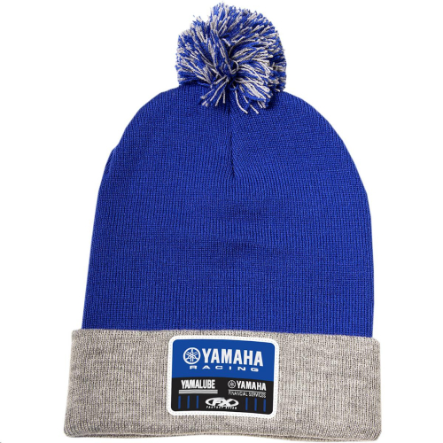 Factory Effex - Factory Effex Yamaha Beanie with Pom - 23-86214 - Royal/Gray - OSFM