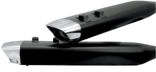 S&S Cycle - S&S Cycle SPO Slip-On Touring Mufflers - Jet-Hot Black with Chrome Billet End Caps - 550-0146
