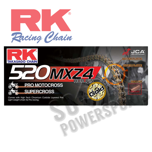 RK - RK 520 MXZ4 GB Heavy Duty Chain - 116 Links - Gold - GB520MXZ4-116