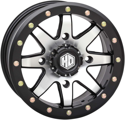 STI - STI HD9 Complock Beadlock Wheel - 15x7 - 4/137 Bolt Pattern - 4+3 Offset - Machined w/ Matte Black - 15HB909
