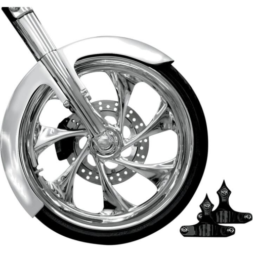 RC Components - RC Components Front Fender Kit for 23in. Wheel - Phantom Cut - Black Adapters - FNDRKT23RC-B