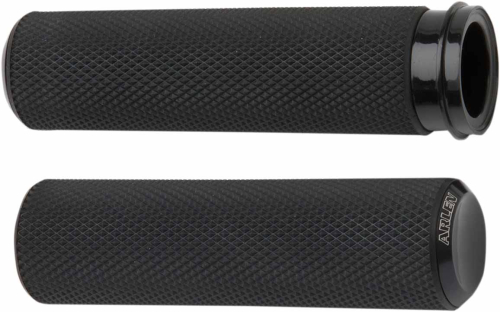 Arlen Ness - Arlen Ness Fusion Series Grips - Knurled - Black - 07-327