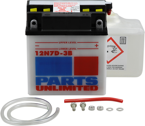Parts Unlimited - Parts Unlimited 12V Conventional Battery Kit - 12N7D-3B-FP