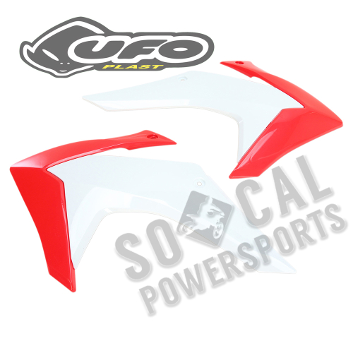 UFO Plastics - UFO Plastics Radiator Covers - OEM Red/White - HO04675-999