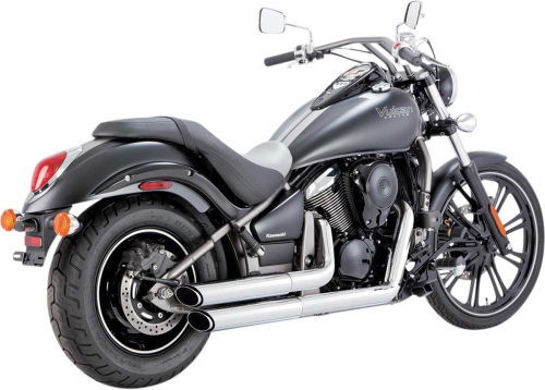 Vance & Hines - Vance & Hines Twin Slash Staggered Exhaust System - Chrome - 18397