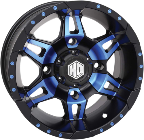 STI - STI HD7 Radiant Wheel - 14x7 - 4+3 Offset - 4/156 - Matte Black/Blue - 14HD703-BLU