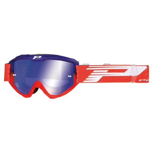 Pro Grip - Pro Grip 3450 Riot Goggles - PZ3450BLROFL - Blue/Red / Mirrored Lens - OSFA