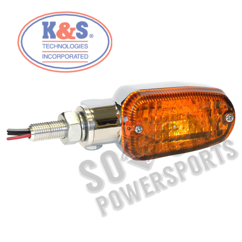 K&S Technologies - K&S Technologies DOT Incandescent Marker Lights - 3 wires - Chrome/Amber - 25-7701CM