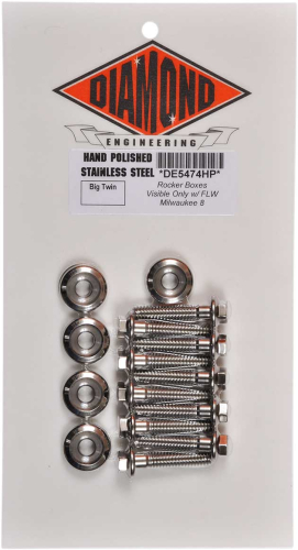 Diamond Engineering - Diamond Engineering Rocker Box OEM-Style Polished Stainless Engine Bolt Kit - DE5474HP