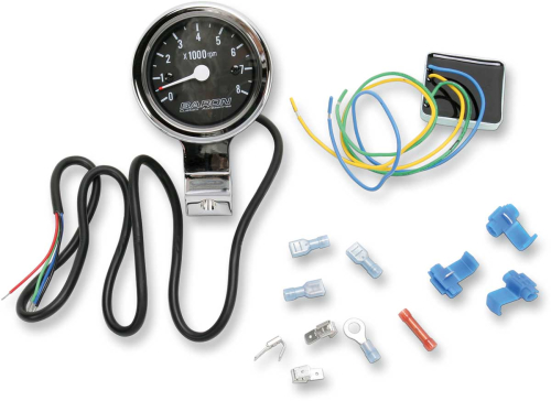 Baron Custom Accessories - Baron Custom Accessories Bullet Tachometer - 1in. - Black Face - BA-7570-01