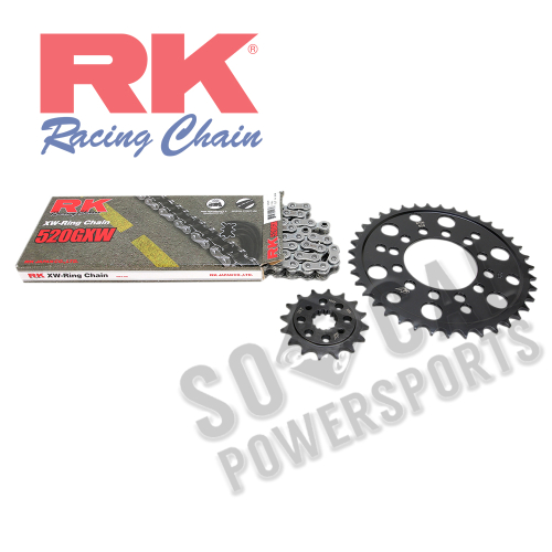 RK - RK Quick Acceleration Chain Kit with Steel Sprocket - Natural Chain - 2108-119P