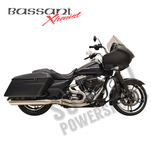 Bassani Manufacturing - Bassani Manufacturing Long Road Rage III Stainless 2-Into-1 Exhaust System - 4in. Straight Can - 1F18SS