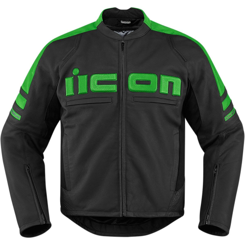 Icon - Icon Motorhead 2 Leather Jacket - XF-2-2810-2846 - Green - Large