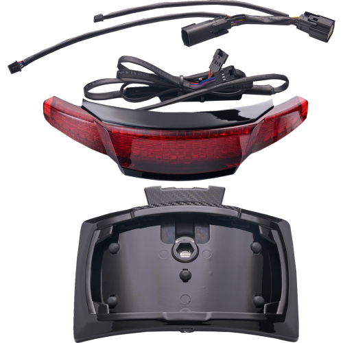 Ciro - Ciro Latitude Lightstrike Taillight with License Plate Mount - Black/Red Lens - 40374